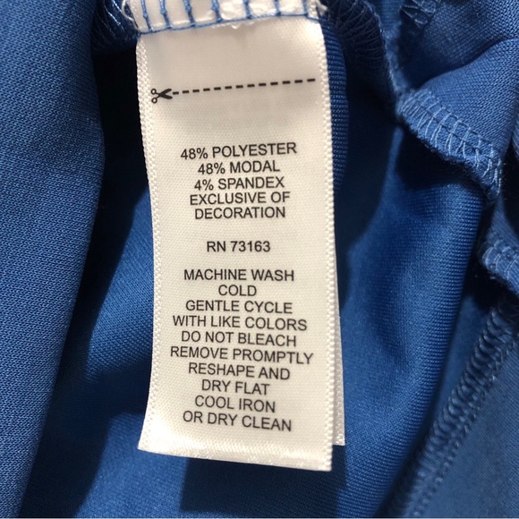 Cable & Gauge Dress Women Large Blue Blend Round Neck Hooded Short Sleeve Beach - Picture 7 of 7